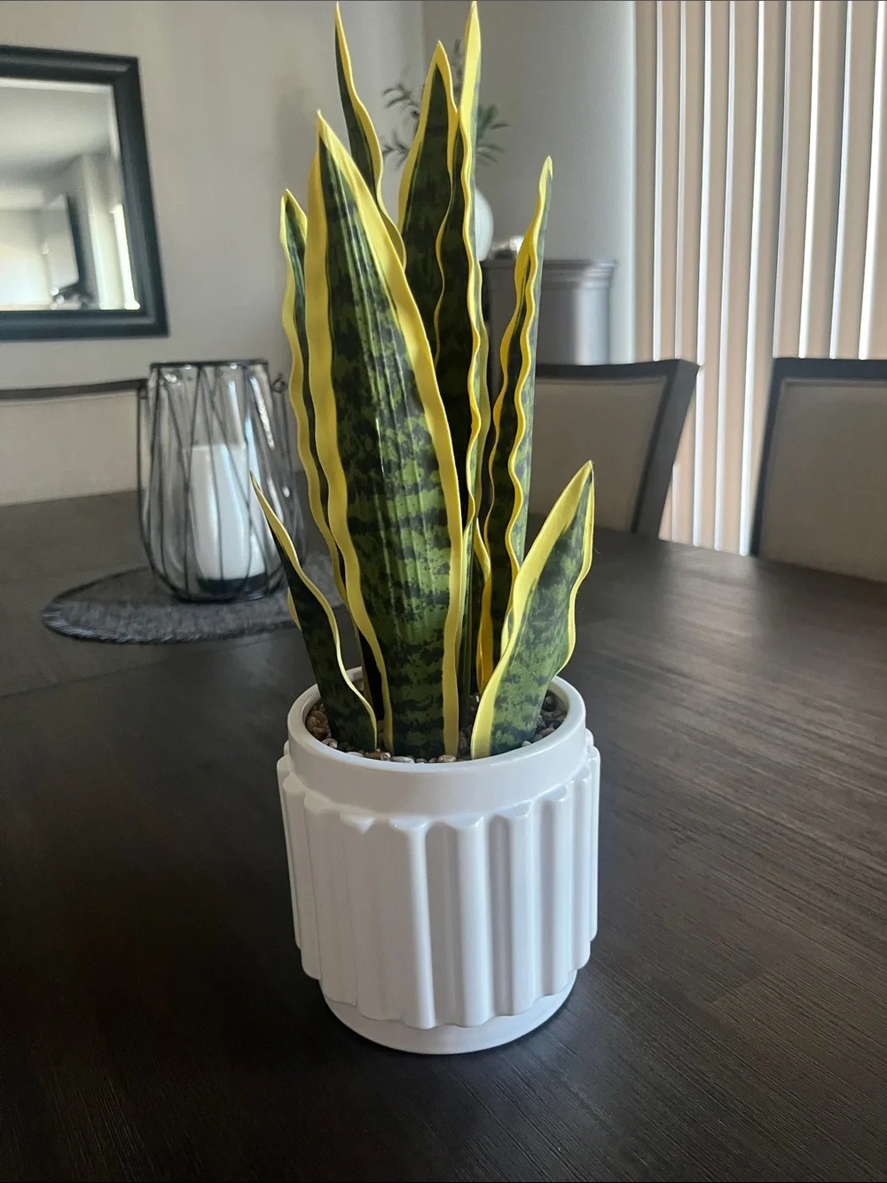 Faux foliage decorative plant in white pot. New!